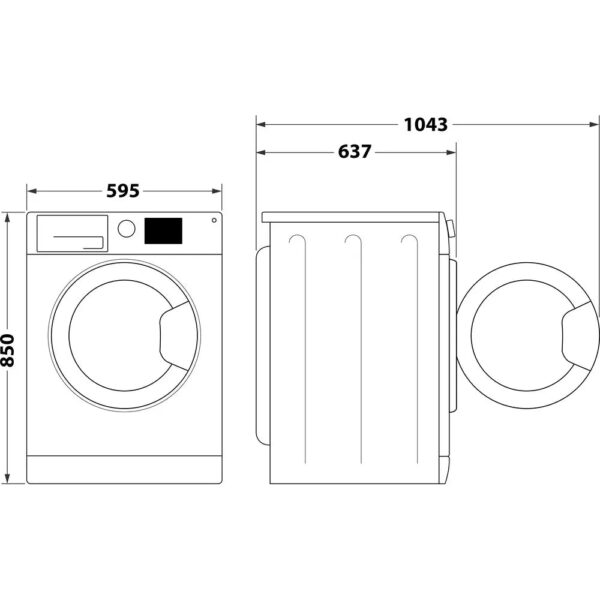 Kitchenter NSWM965CBSUKN black 9kg washing machine - Image 4