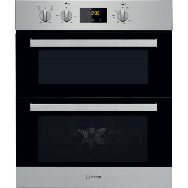 Kitchenter Aria IDU6340IX Electric Built-under Oven in Stainless Steel and Black